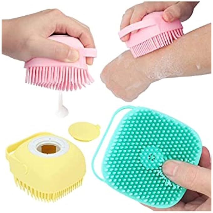 Heeva Creation Silicone Bath Brush With Shampoo Dispenser. (Random colour) 1 Piece. - Image 3
